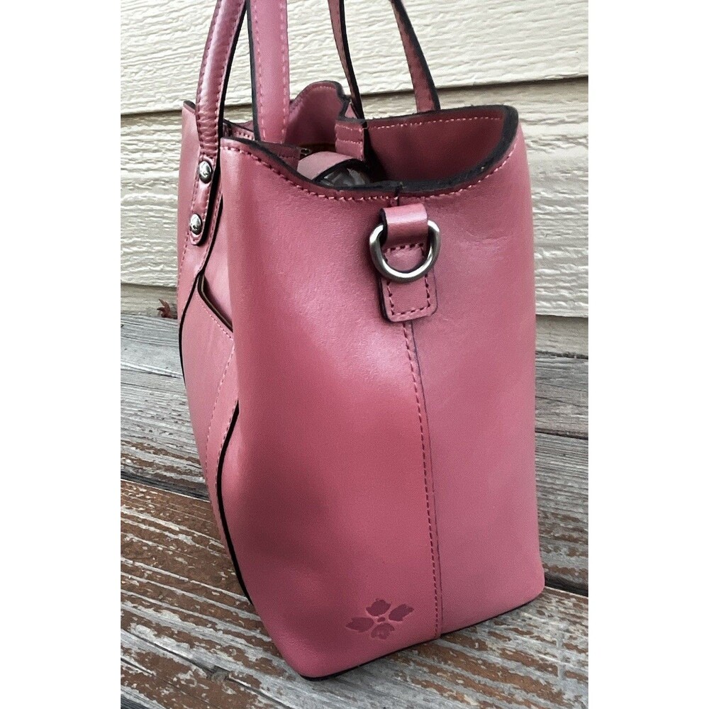 Patricia Nash Darby Tote Leather Crossbody Bag Turn Lock - Pink - Picture 8 of 16